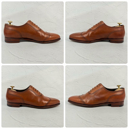 【良品】Crockett&Jones クロケットアンドジョーンズ ウイングチップ クォーターブローグ 内羽根 茶 ブラウン UK7.5 / 26.0cm【W3352】