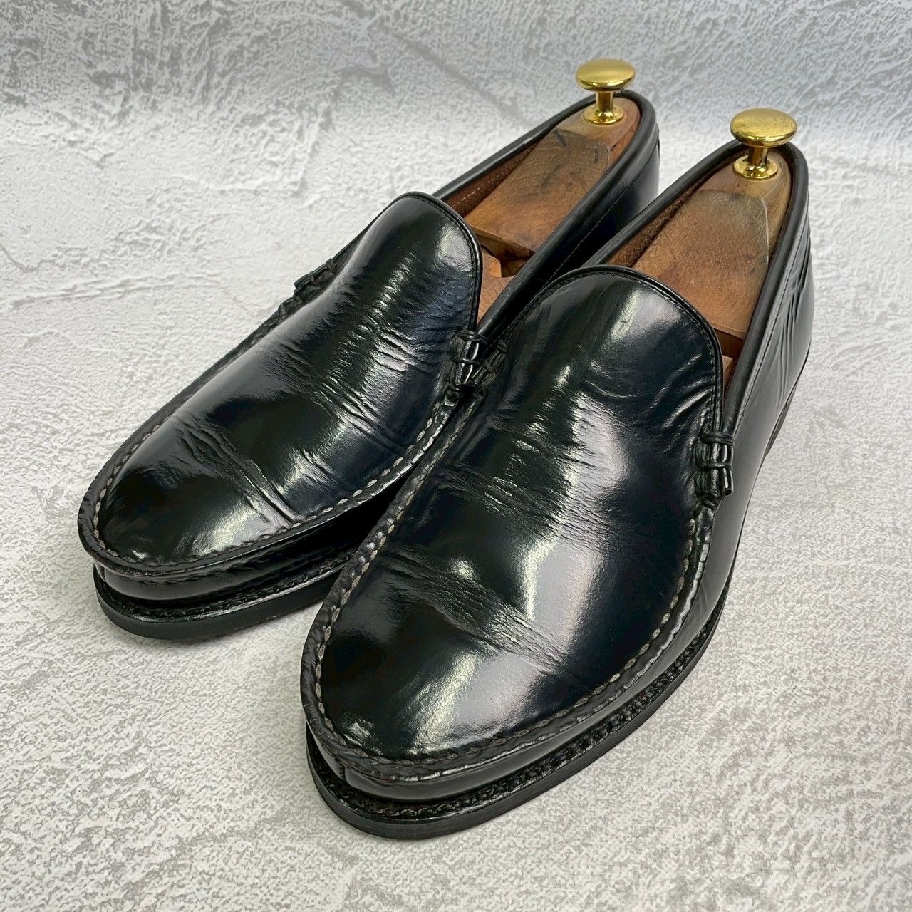 【オールソール済み】REGAL リーガル コブラヴァンプ ローファー 黒 ブラック 24.5cm【W3367】
