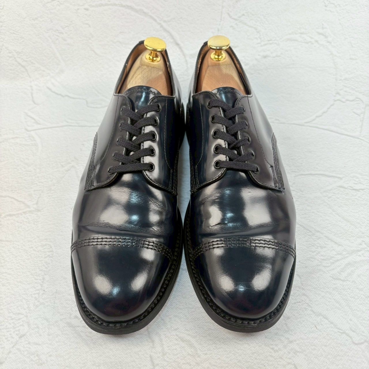 【美品】SANDERS サンダース 1128 ミリタリーダービー MILITARY DERBY 濃紺 ネイビー UK6.5 / 25.5cm相当 [W3317]