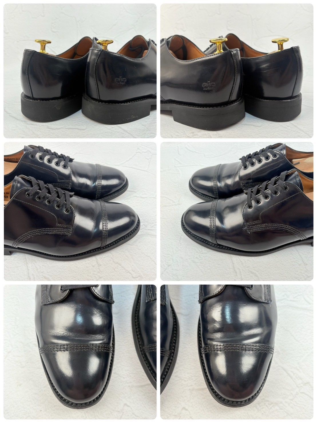 【美品】SANDERS サンダース 1128 ミリタリーダービー MILITARY DERBY 濃紺 ネイビー UK6.5 / 25.5cm相当 [W3317]