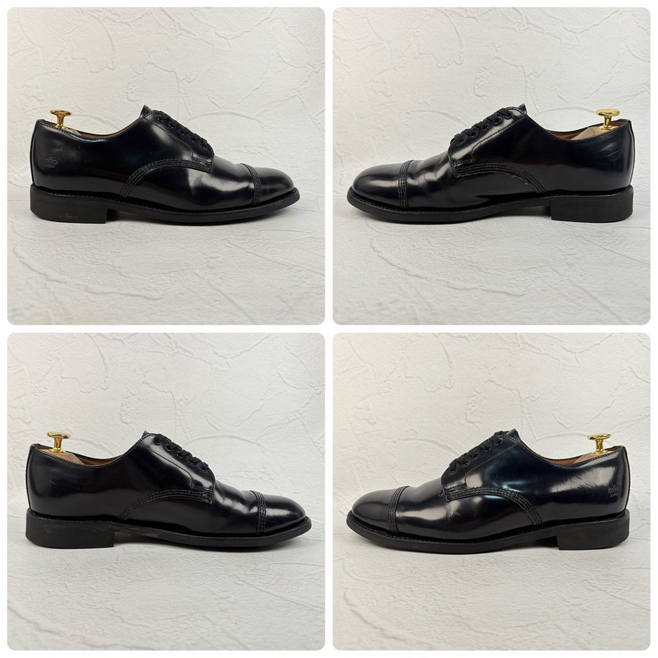 【美品】SANDERS サンダース 1128 ミリタリーダービー MILITARY DERBY 濃紺 ネイビー UK6.5 / 25.5cm相当 [W3317]