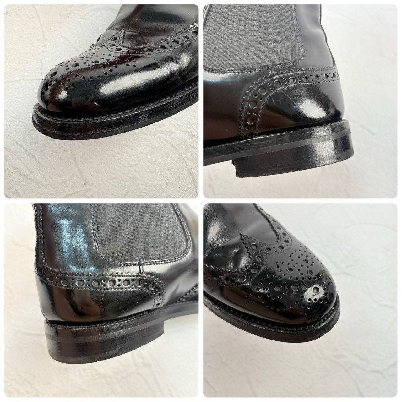 【良品】CHURCH'S チャーチ KETSBY ケッツビー サイドゴア フルブローグ 黒 36 / 23cm [W3315]
