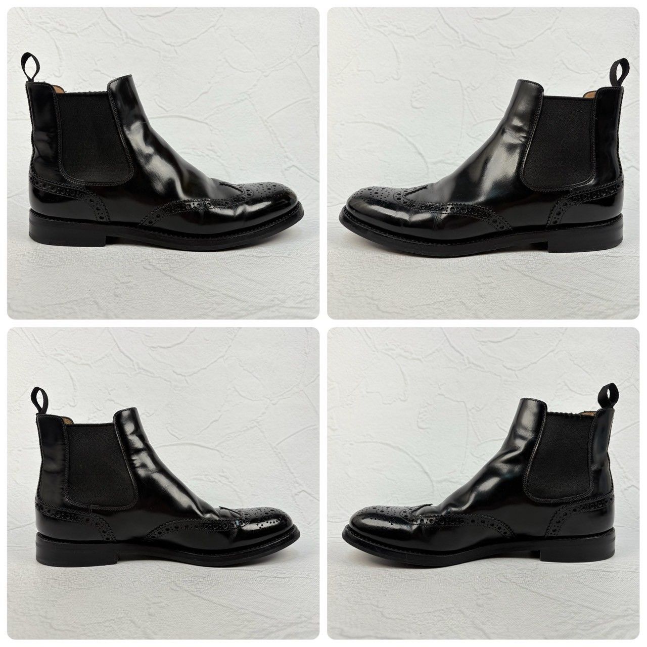 【良品】CHURCH'S チャーチ KETSBY ケッツビー サイドゴア フルブローグ 黒 36 / 23cm [W3315]