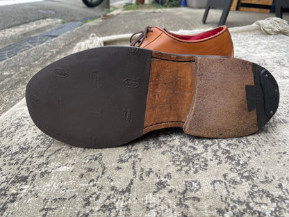 Tricker's Robert Plain Boots, M3616, Wingtip, Brown, Size 7-5, British Style [W3200] 
