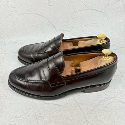 【美品・リフト交換済み】Berwick バーウィック 9628 コインローファー 濃茶 ダークブラウン UK6.5 / 25.5cm [W3322]