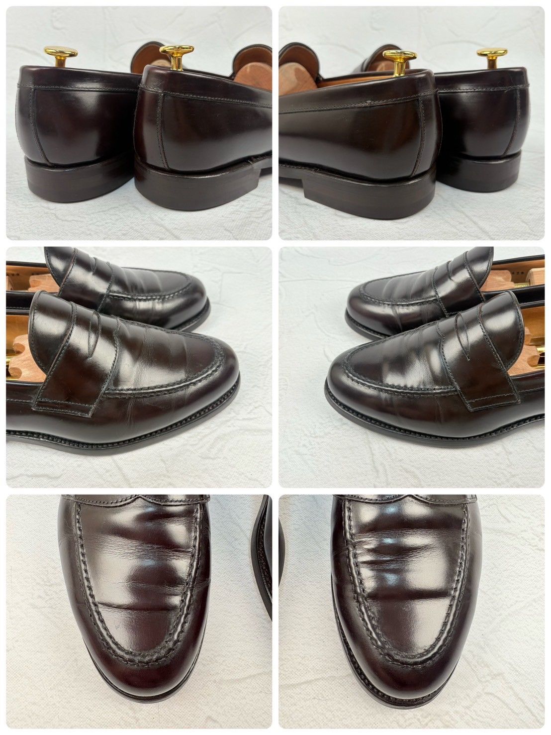 【美品・リフト交換済み】Berwick バーウィック 9628 コインローファー 濃茶 ダークブラウン UK6.5 / 25.5cm [W3322]