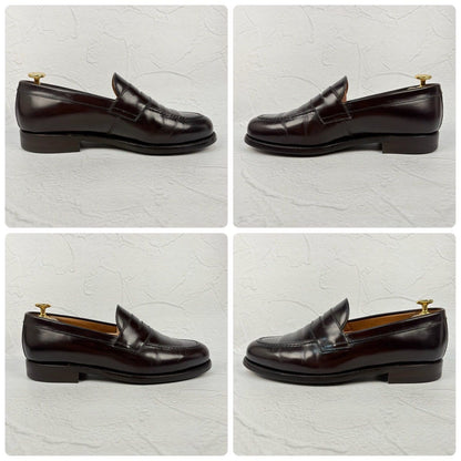 【美品・リフト交換済み】Berwick バーウィック 9628 コインローファー 濃茶 ダークブラウン UK6.5 / 25.5cm [W3322]