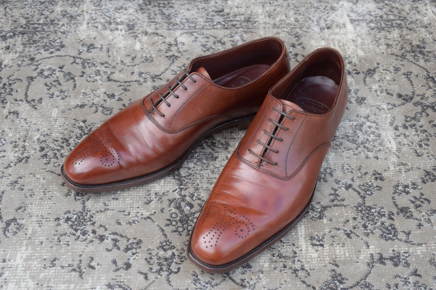 【良品】Crockett&Jones クロケットアンドジョーンズ CONWAY コンウェイ プレーン 内羽根 茶 ブラウン UK8 / 26.5cm【W3362】BROWN