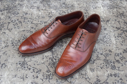 【良品】Crockett&Jones クロケットアンドジョーンズ CONWAY コンウェイ プレーン 内羽根 茶 ブラウン UK8 / 26.5cm【W3362】BROWN