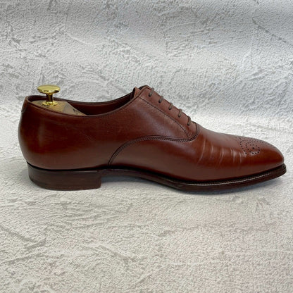 【良品】Crockett&Jones クロケットアンドジョーンズ CONWAY コンウェイ プレーン 内羽根 茶 ブラウン UK8 / 26.5cm【W3362】BROWN