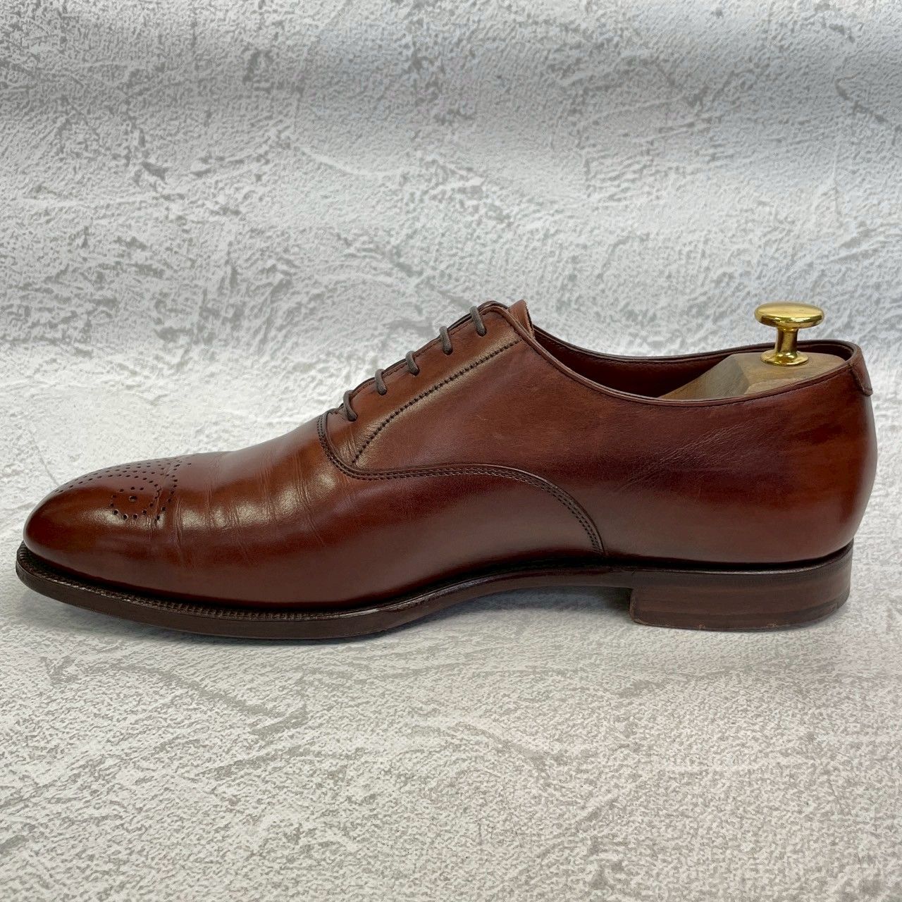 【良品】Crockett&Jones クロケットアンドジョーンズ CONWAY コンウェイ プレーン 内羽根 茶 ブラウン UK8 / 26.5cm【W3362】BROWN