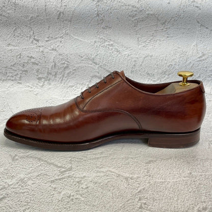 【良品】Crockett&Jones クロケットアンドジョーンズ CONWAY コンウェイ プレーン 内羽根 茶 ブラウン UK8 / 26.5cm【W3362】BROWN
