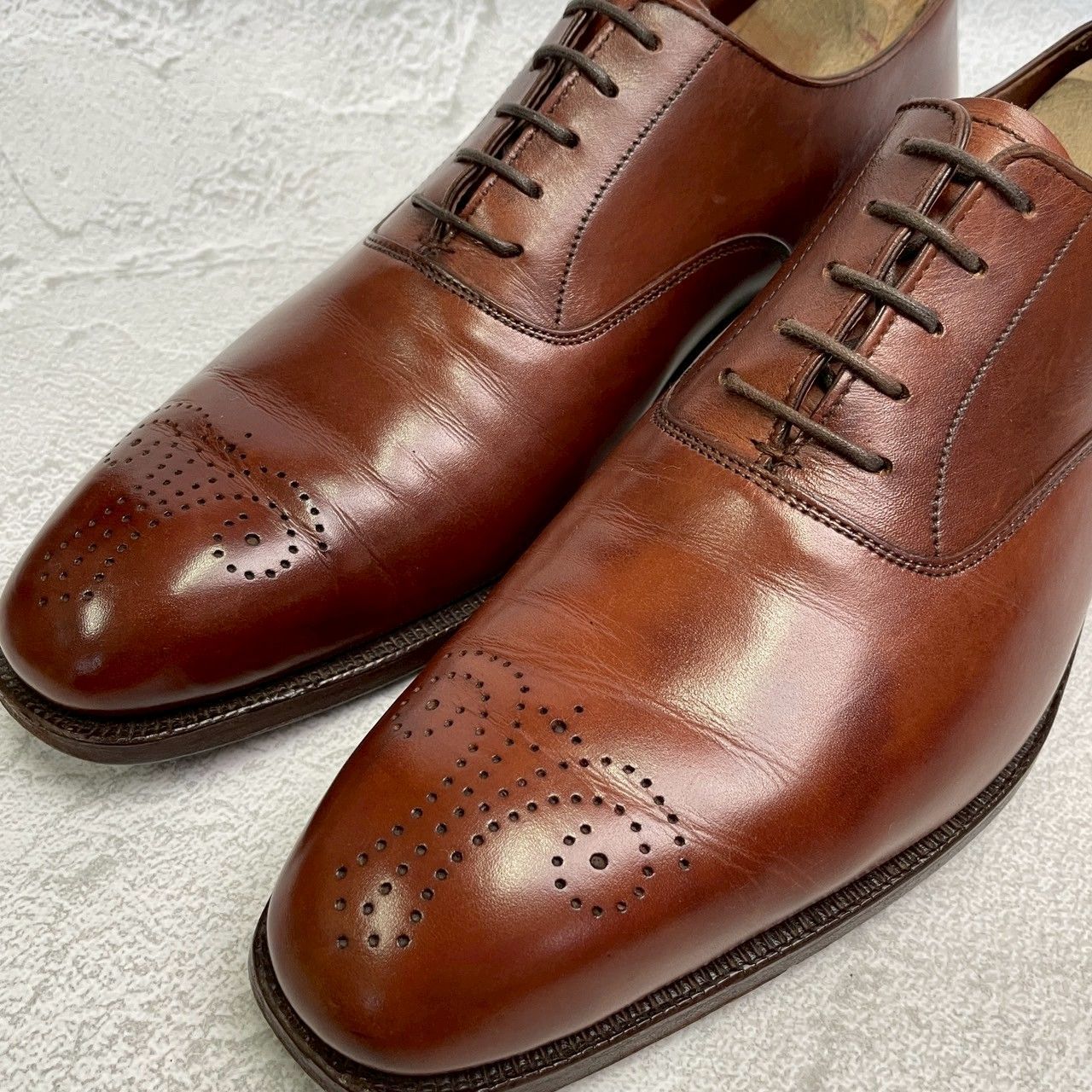 【良品】Crockett&Jones クロケットアンドジョーンズ CONWAY コンウェイ プレーン 内羽根 茶 ブラウン UK8 / 26.5cm【W3362】BROWN