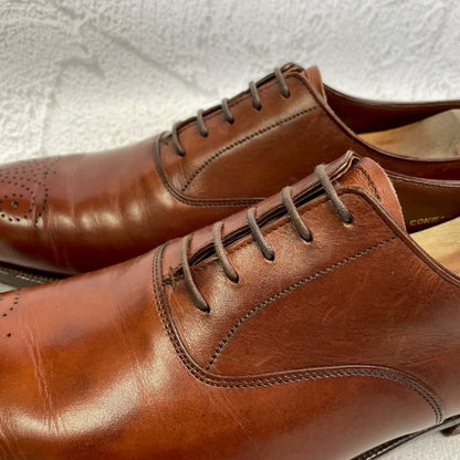 【良品】Crockett&Jones クロケットアンドジョーンズ CONWAY コンウェイ プレーン 内羽根 茶 ブラウン UK8 / 26.5cm【W3362】BROWN