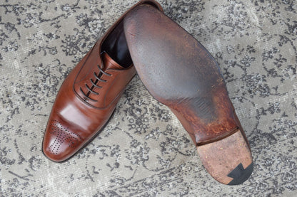 【良品】Crockett&Jones クロケットアンドジョーンズ CONWAY コンウェイ プレーン 内羽根 茶 ブラウン UK8 / 26.5cm【W3362】BROWN