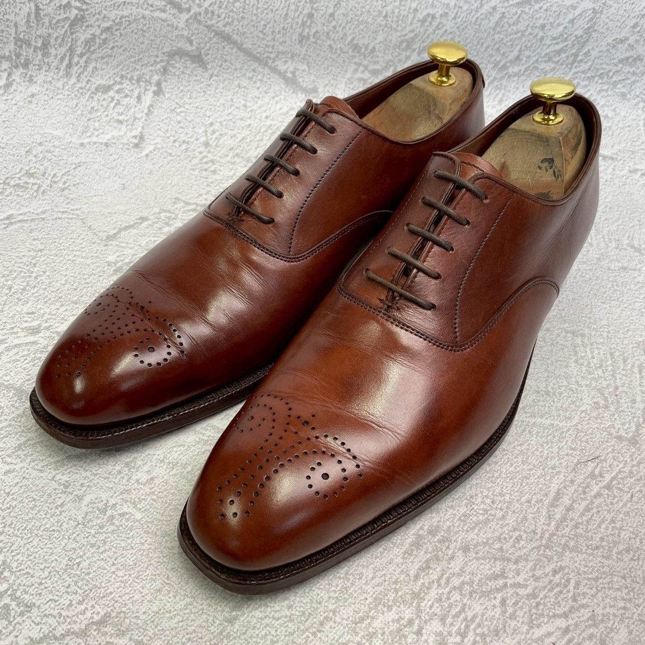 【良品】Crockett&Jones クロケットアンドジョーンズ CONWAY コンウェイ プレーン 内羽根 茶 ブラウン UK8 / 26.5cm【W3362】BROWN