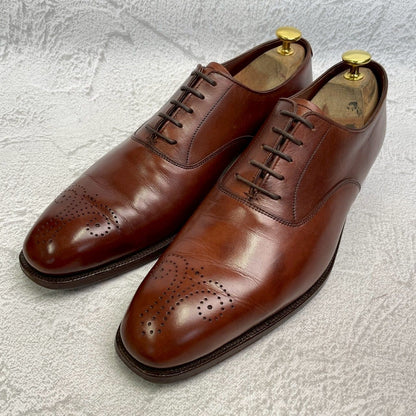 【良品】Crockett&Jones クロケットアンドジョーンズ CONWAY コンウェイ プレーン 内羽根 茶 ブラウン UK8 / 26.5cm【W3362】BROWN