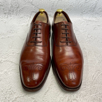【良品】Crockett&Jones クロケットアンドジョーンズ CONWAY コンウェイ プレーン 内羽根 茶 ブラウン UK8 / 26.5cm【W3362】BROWN
