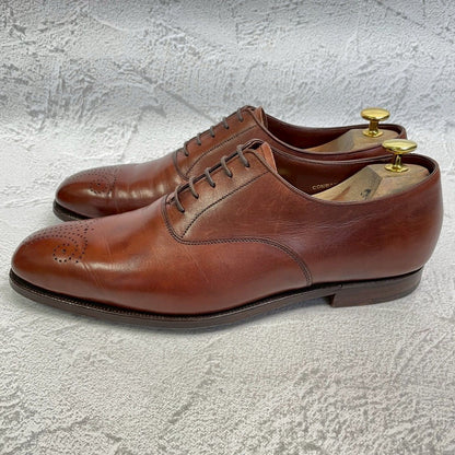 【良品】Crockett&Jones クロケットアンドジョーンズ CONWAY コンウェイ プレーン 内羽根 茶 ブラウン UK8 / 26.5cm【W3362】BROWN