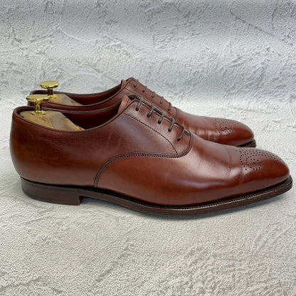 【良品】Crockett&Jones クロケットアンドジョーンズ CONWAY コンウェイ プレーン 内羽根 茶 ブラウン UK8 / 26.5cm【W3362】BROWN