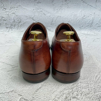 【良品】Crockett&Jones クロケットアンドジョーンズ CONWAY コンウェイ プレーン 内羽根 茶 ブラウン UK8 / 26.5cm【W3362】BROWN