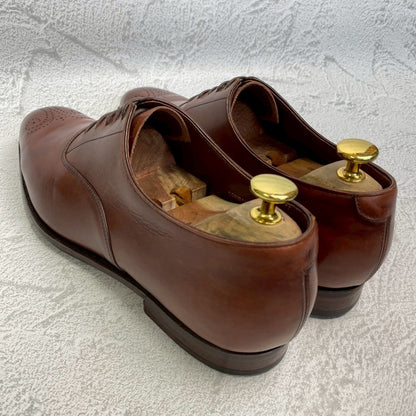 【良品】Crockett&Jones クロケットアンドジョーンズ CONWAY コンウェイ プレーン 内羽根 茶 ブラウン UK8 / 26.5cm【W3362】BROWN