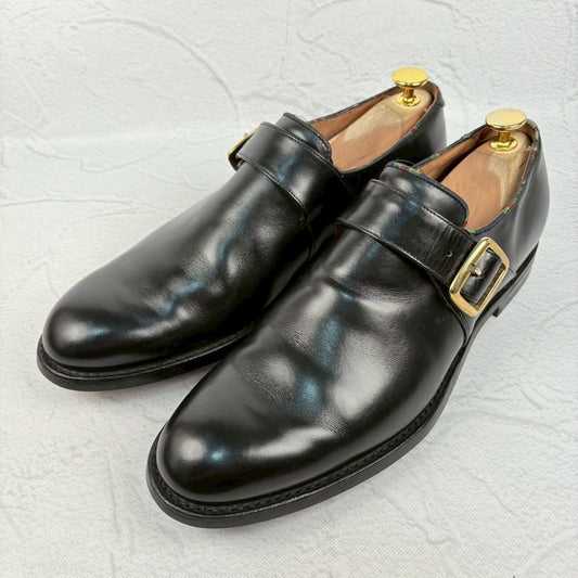 【良品】JOSEPH CHEANEY AND SONS ジョセフチーニーアンドサンズ シングルモンク 黒 UK7.5 [W3263]