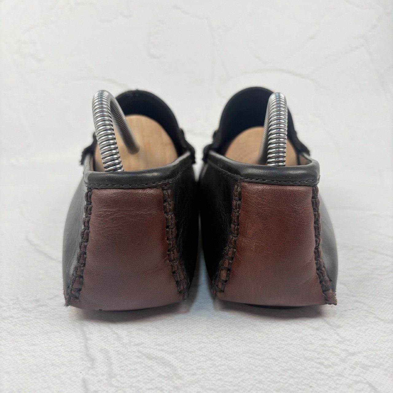【良品】GUCCI グッチ オパンカーファー ドライビングシューズ 黒 ブラック 5M / 24cm相当 [W3325]