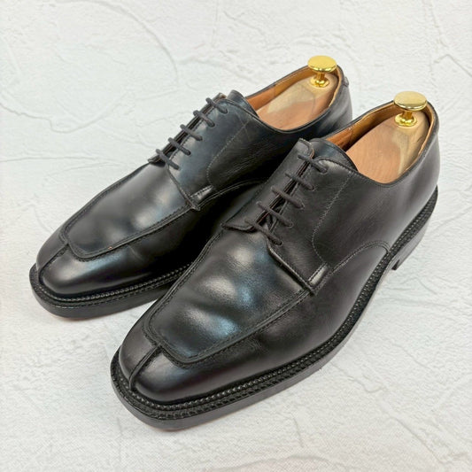 【リフト交換済み】Crockett&Jones クロケットアンドジョーンズ FALMOUTH ファルマス スクエア Vチップ 外羽根 黒 UK7.5 / 26cm [W3330]