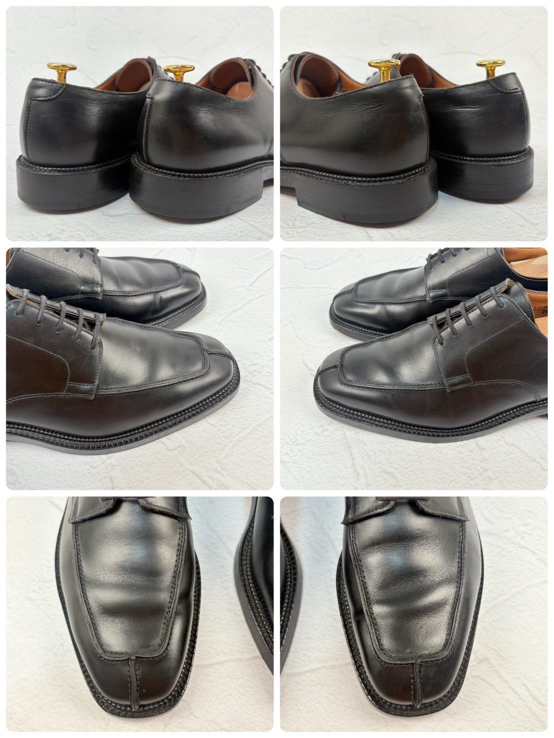 【リフト交換済み】Crockett&Jones クロケットアンドジョーンズ FALMOUTH ファルマス スクエア Vチップ 外羽根 黒 UK7.5 / 26cm [W3330]