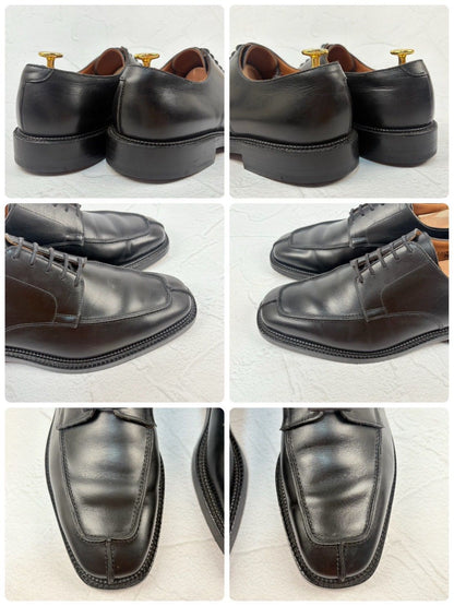 【リフト交換済み】Crockett&Jones クロケットアンドジョーンズ FALMOUTH ファルマス スクエア Vチップ 外羽根 黒 UK7.5 / 26cm [W3330]