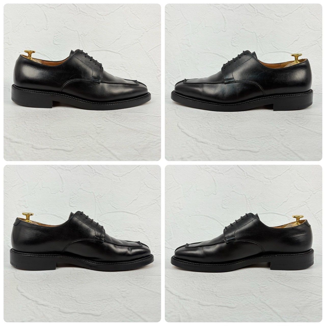 【リフト交換済み】Crockett&Jones クロケットアンドジョーンズ FALMOUTH ファルマス スクエア Vチップ 外羽根 黒 UK7.5 / 26cm [W3330]