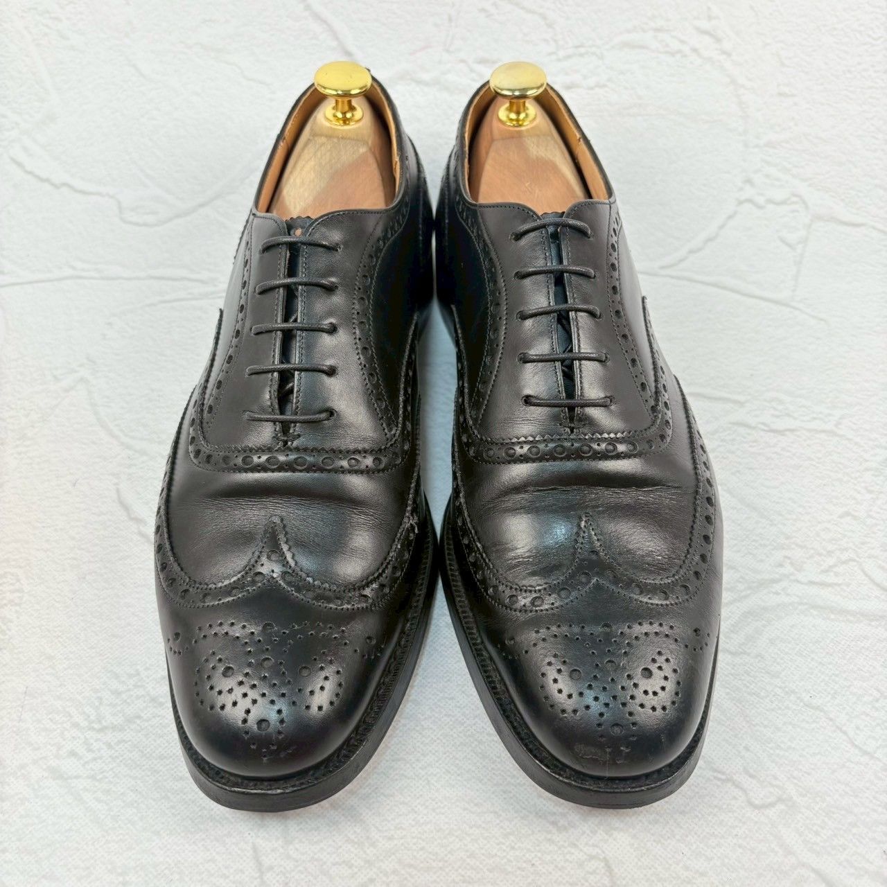 【良品・リフト交換済み】CHURCH'S チャーチ CHETWYND チェットウインド ウイング 内羽根 フルブローグ 黒 UK6 / 24.5cm [W3331]