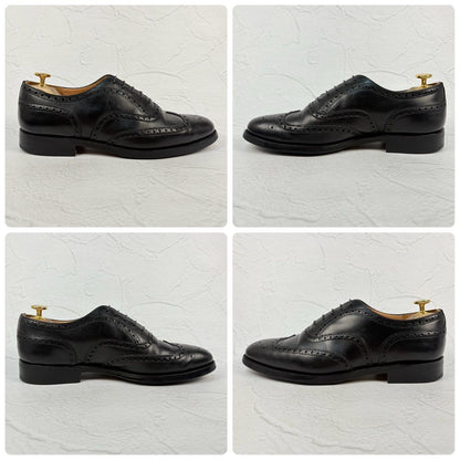 【良品・リフト交換済み】CHURCH'S チャーチ CHETWYND チェットウインド ウイング 内羽根 フルブローグ 黒 UK6 / 24.5cm [W3331]