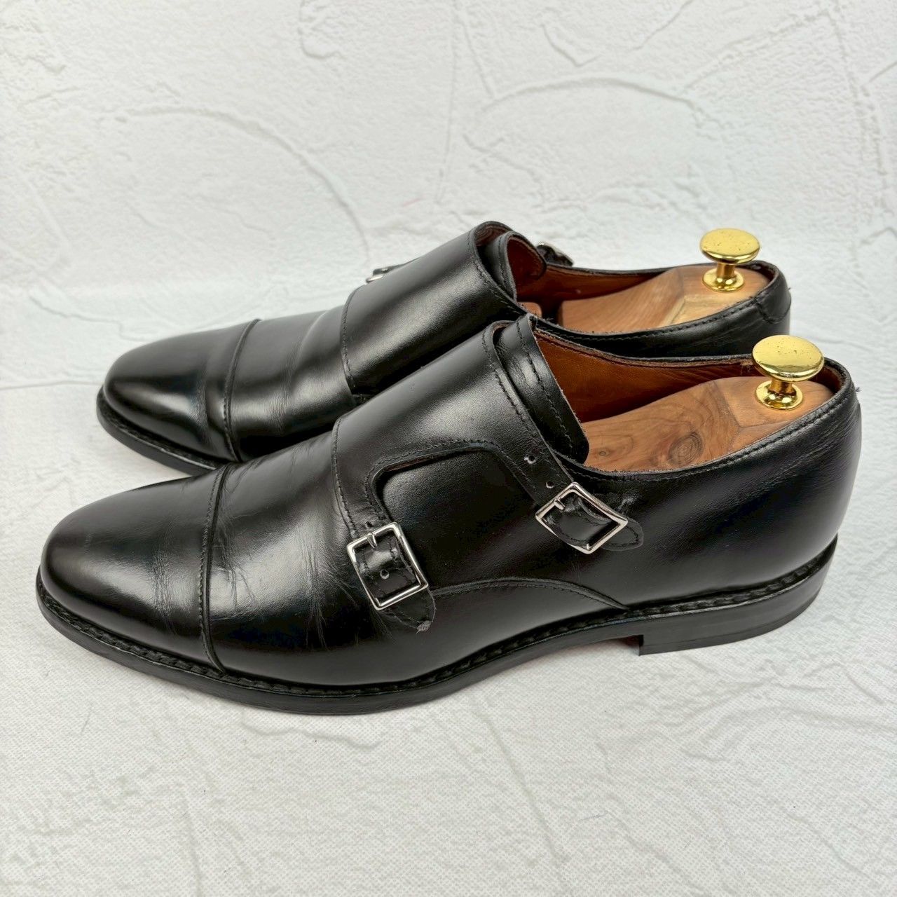 【良品】Allen Edmonds アレンエドモンズ MORA2.0 ダブルモンク 黒 8.5D / 26.5cm [W3262]