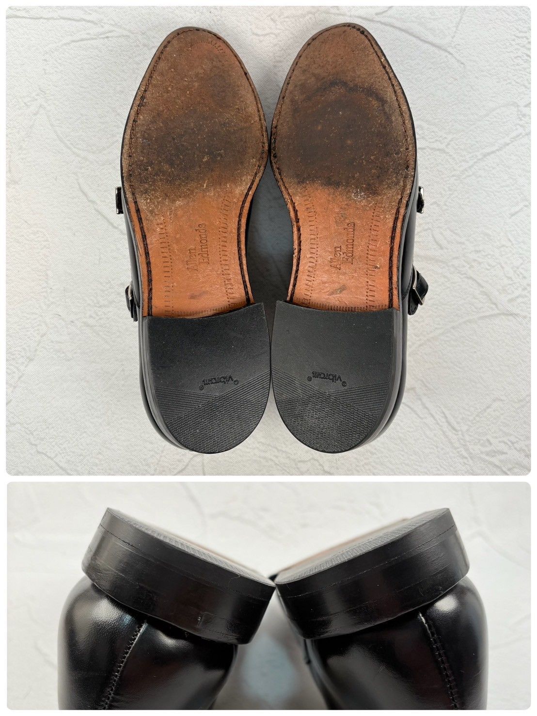 【良品】Allen Edmonds アレンエドモンズ MORA2.0 ダブルモンク 黒 8.5D / 26.5cm [W3262]