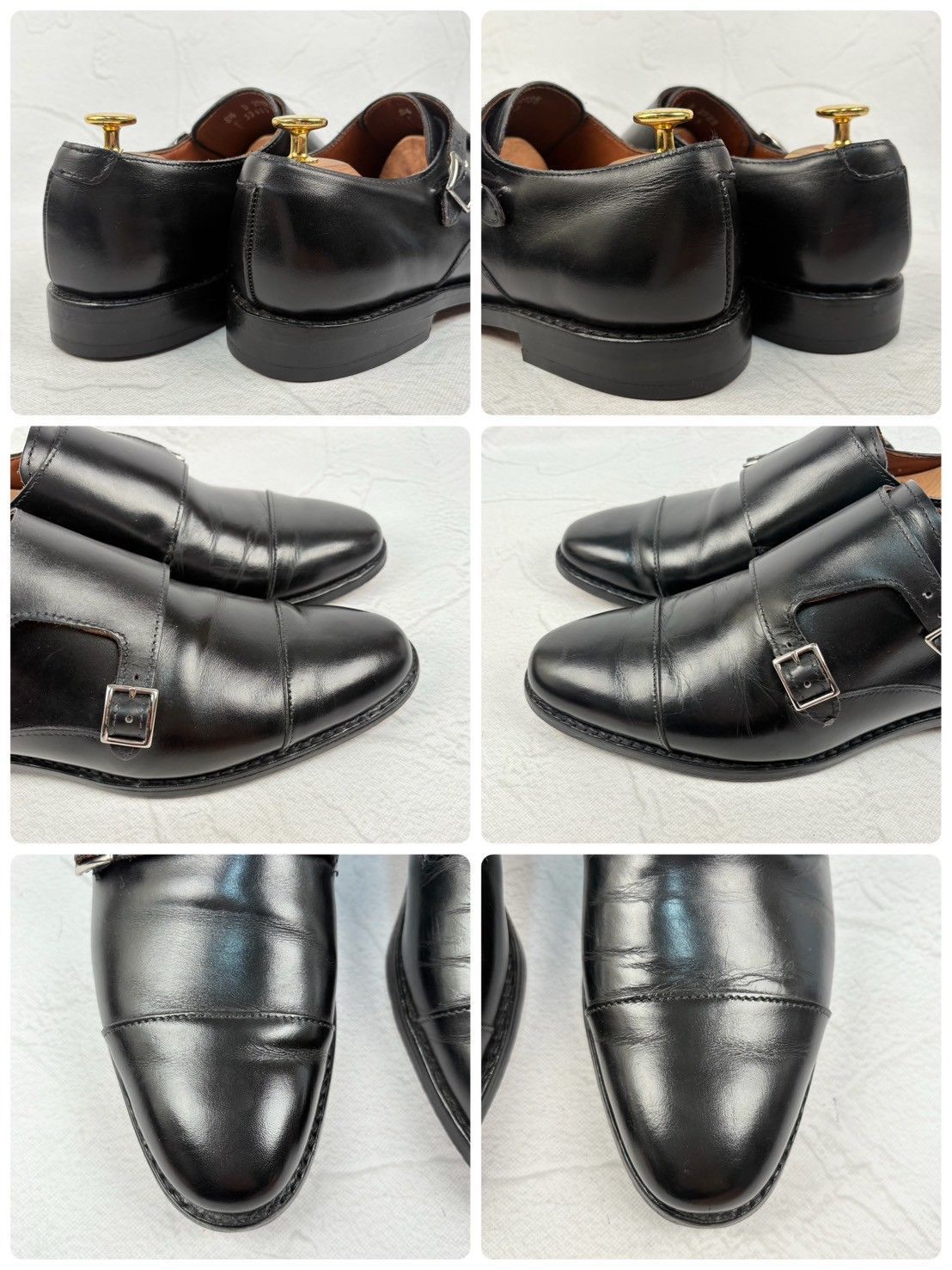 【良品】Allen Edmonds アレンエドモンズ MORA2.0 ダブルモンク 黒 8.5D / 26.5cm [W3262]