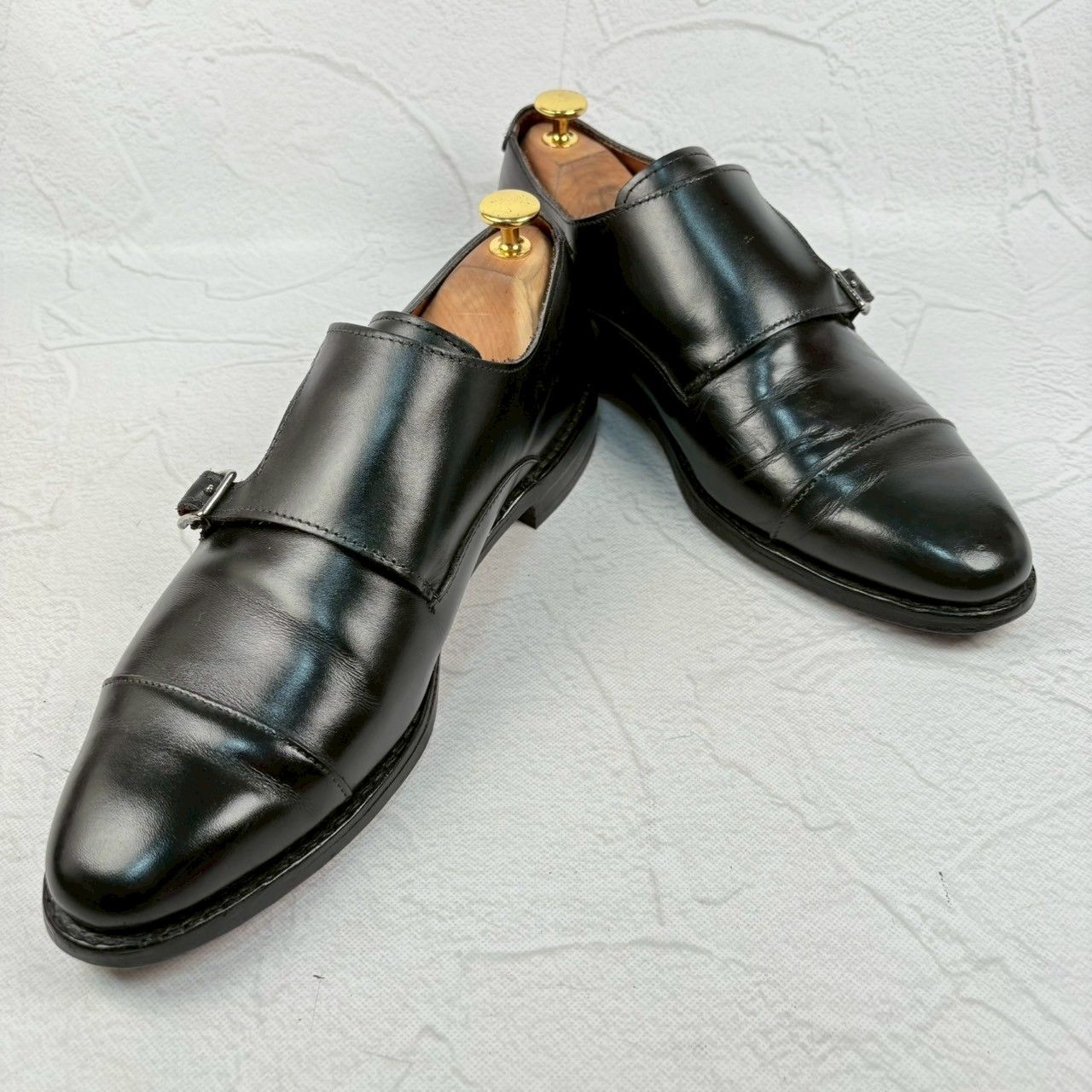 【良品】Allen Edmonds アレンエドモンズ MORA2.0 ダブルモンク 黒 8.5D / 26.5cm [W3262]