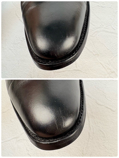 【リフト交換済み】JOSEPH CHEANEY&SONS ジョセフチーニーアンドサンズ LIME ライム ストレート 内羽根 黒 ブラック UK8 / 27.0cm【W3353】