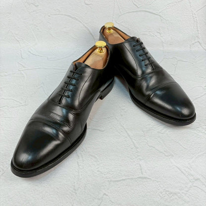 【リフト交換済み】JOSEPH CHEANEY&SONS ジョセフチーニーアンドサンズ LIME ライム ストレート 内羽根 黒 ブラック UK8 / 27.0cm【W3353】