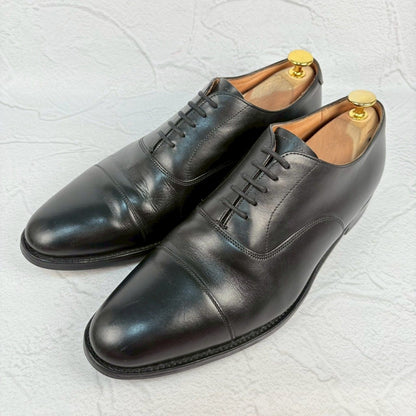 【リフト交換済み】JOSEPH CHEANEY&SONS ジョセフチーニーアンドサンズ LIME ライム ストレート 内羽根 黒 ブラック UK8 / 27.0cm【W3353】