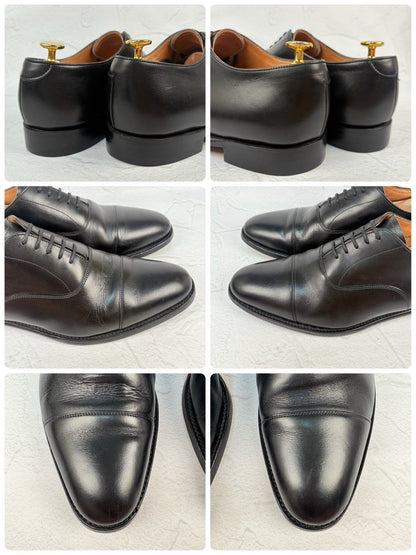 【リフト交換済み】JOSEPH CHEANEY&SONS ジョセフチーニーアンドサンズ LIME ライム ストレート 内羽根 黒 ブラック UK8 / 27.0cm【W3353】
