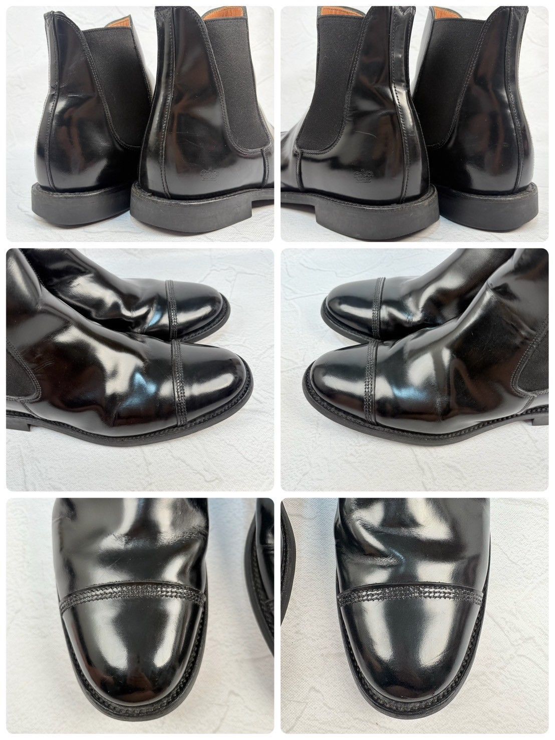 【美品】SANDERS サンダース 1140B MILITARY CAP TOE CHELSEA BOOT ミリタリー サイドゴア チェルシーブーツ 黒 ブラック UK7 / 26.0～26.5cm【W3354】