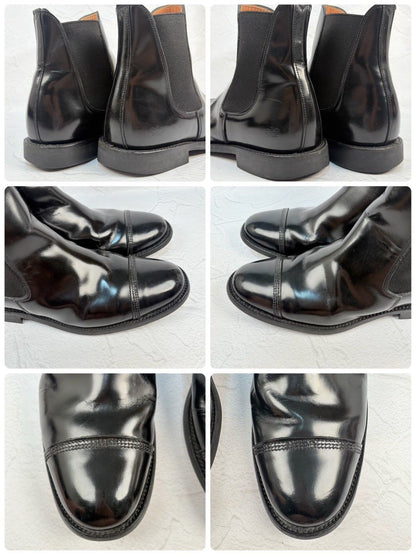 【美品】SANDERS サンダース 1140B MILITARY CAP TOE CHELSEA BOOT ミリタリー サイドゴア チェルシーブーツ 黒 ブラック UK7 / 26.0～26.5cm【W3354】