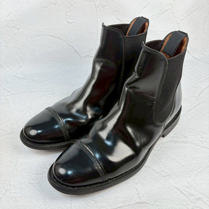 【美品】SANDERS サンダース 1140B MILITARY CAP TOE CHELSEA BOOT ミリタリー サイドゴア チェルシーブーツ 黒 ブラック UK7 / 26.0～26.5cm【W3354】