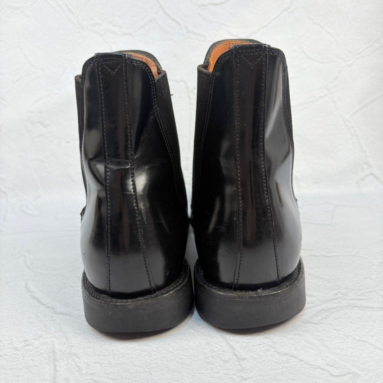 【美品】SANDERS サンダース 1140B MILITARY CAP TOE CHELSEA BOOT ミリタリー サイドゴア チェルシーブーツ 黒 ブラック UK7 / 26.0～26.5cm【W3354】