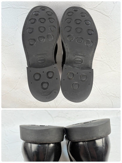 【美品】SANDERS サンダース 1140B MILITARY CAP TOE CHELSEA BOOT ミリタリー サイドゴア チェルシーブーツ 黒 ブラック UK7 / 26.0～26.5cm【W3354】