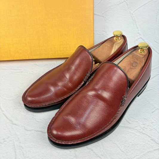 【美品】REGAL リーガル コブラヴァンプ ローファー シボ革 茶 26 / 26.5cm [W3290]