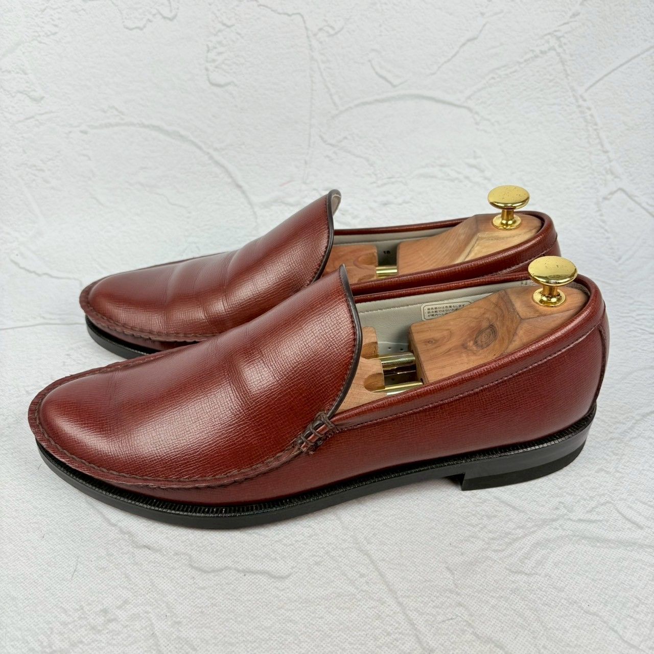 【美品】REGAL リーガル コブラヴァンプ ローファー シボ革 茶 26 / 26.5cm [W3290]