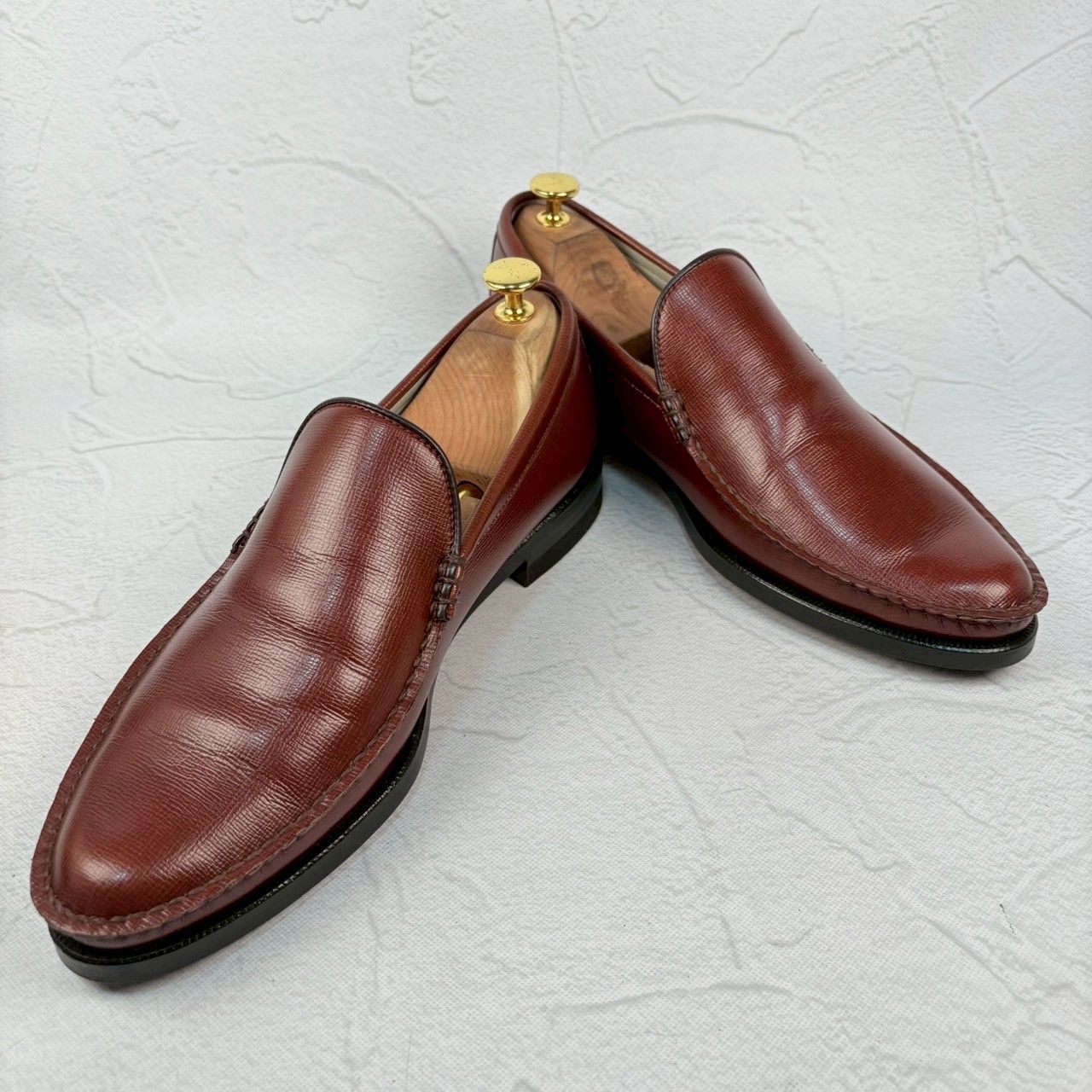 美品】REGAL リーガル コブラヴァンプ ローファー シボ革 茶 26